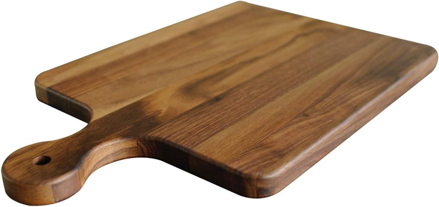 Made in USA Walnut Cutting Board by Virginia Boys Kitchens - Butcher Block made from Sustainable Hardwood (Round - 13.5)