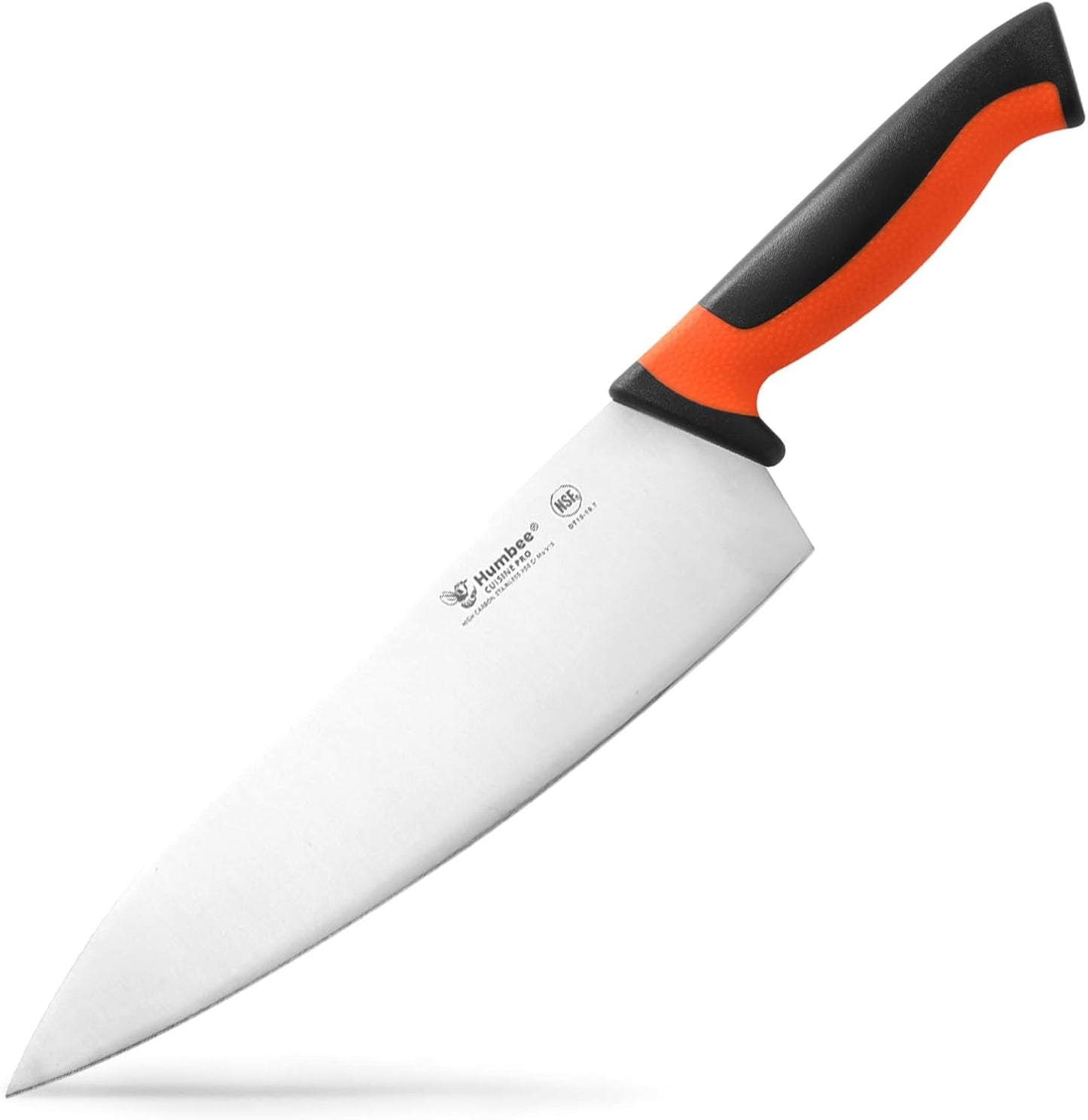 7.5-Inch Nakiri Knife, High Carbon Stainless Steel Hollow Grind Blade, Razor Sharp Edge, Ergonomic Non-Slip Handle, Cleaver Style, DT-50 Series, Orange