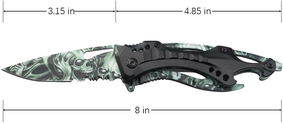Tac-Force Folding Pocket Knife, 3.25-inch Serrated Blade, Orange Aluminum Handle, 7.75-inch Overall Length TF-705EM