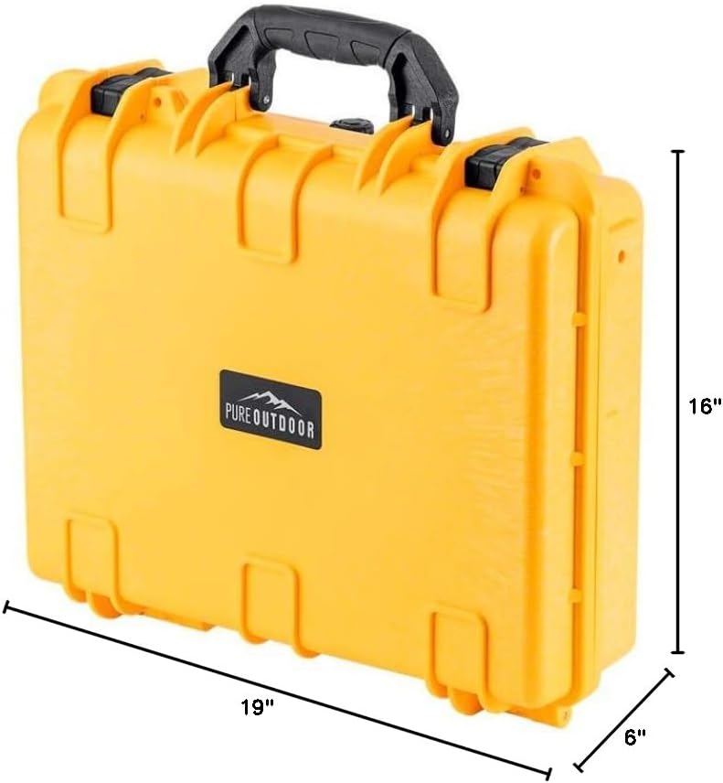 Monoprice Weatherproof/Shockproof Hard Case - Black Ip67 Level Dust and Water Protection Up to 1 Meter Depth with Customizable Foam, 10" x 9" x 7", 6.6 Liter