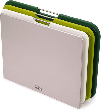 Joseph Joseph Nest 3 Piece Color Coded Cutting Board Set With Storage Stand, Regular - Grey/Blue