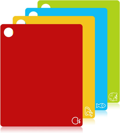 Goodluck 7 Pieces Flexible Cutting Boards, BPA Free Plastic Cutting Boards for Kitchen, Non Slip Cutting Mat for Meat and Vegetables