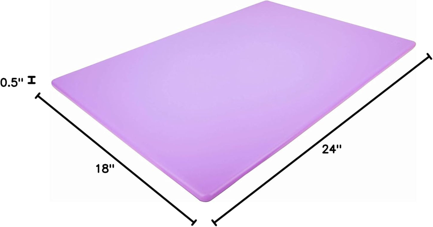 Commercial Blue Cutting Board - 24 x 18 Extra Large for Fish, Seafood and Shellfish, 1/2" Thick HDPP Plastic NSF Approved for Restaurants