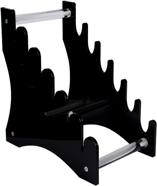 WANLIAN Knife Display Stand,Knife Holder Knife Storage Rack Acrylic Knife Display Case for display collectible knives (Black)