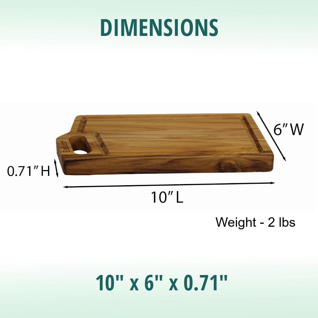 EcoDecors 18"x14" Extra Large Teak Cutting Board, Edge Grain Wood with Juice Groove & Handle, FSC Certified for Kitchen, Carving & Butcher Block Prep