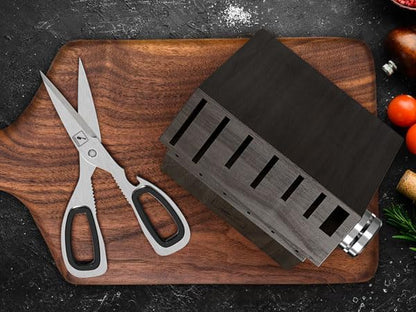 imarku 14-Piece Purple Knife Set with Block – Glides Through Meat, Fish, Veggies & Bread – Standout Color for Stylish Kitchens – Built-in Sharpener – Elegant Gift for Mom, Wife, and Yourself