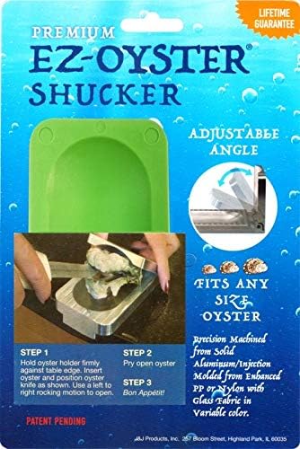 J&J Products The EZ - Oyster Variable Angle Opener Shucking Tool made from Recycled Ocean Bound Plastic (1, Blue)