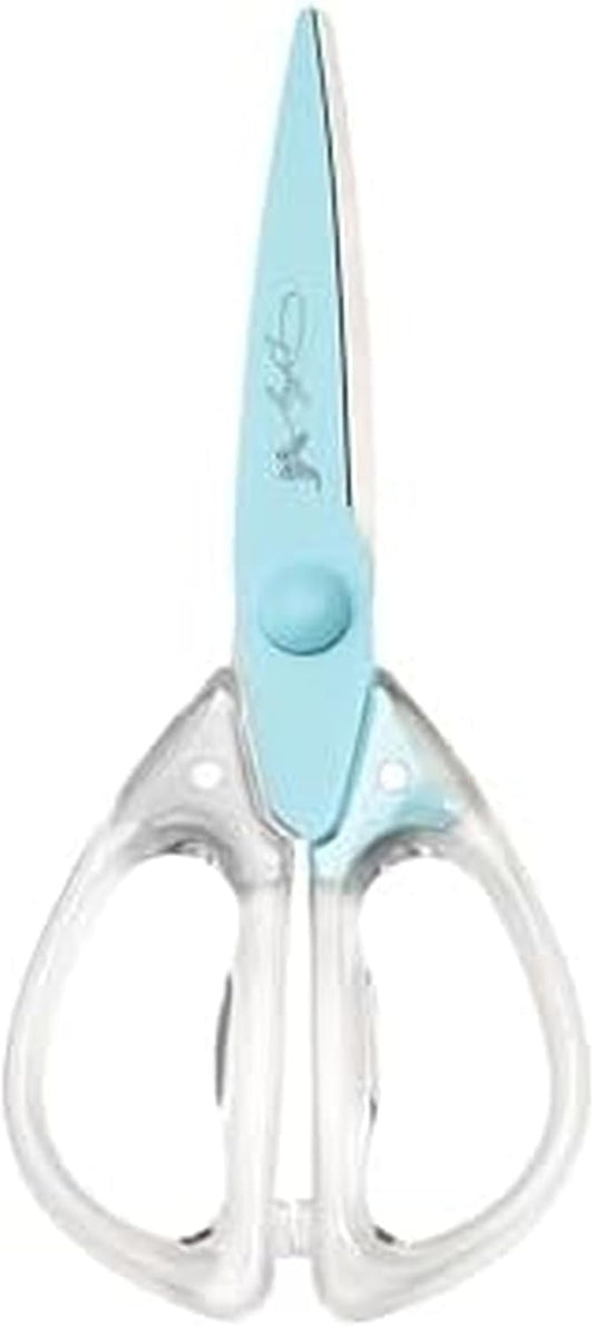 Dolly Parton All-Purpose Kitchen Scissors with Pink Blade and Clear Acrylic Handle - Sharp Stainless Steel Kitchen Shears for Food, Herbs, Parchment and Crafts