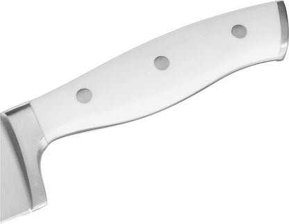 HENCKELS Forged Accent Razor-Sharp Hollow Edge Santoku Knife 7 Inch, White Handle, German Engineered Informed by 100+ Years of Mastery