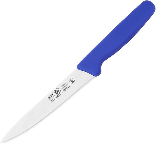 Icel Cutlery 5 1/2-inch Stiff Boning Knife, Extra Wide Straight Blade, Red Handle