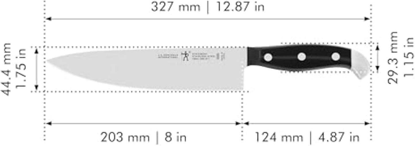 HENCKELS Statement Razor-Sharp 8-inch Slicing Knife, German Engineered Informed by 100+ Years of Mastery, Black/Stainless Steel