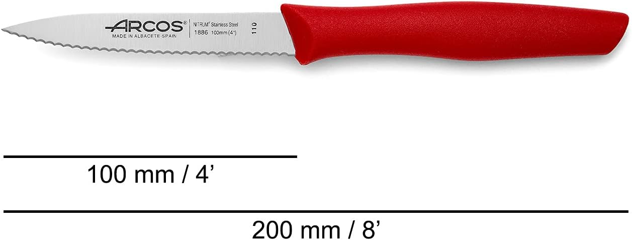 Arcos Set 3 pieces Paring Knife 3 Inch. 3 Paring Knives of Stainless Steel and Ergonomic Polypropylene Handle for Cutting Fruits, Vegetables and Tubers.. Series Nova. Color Black