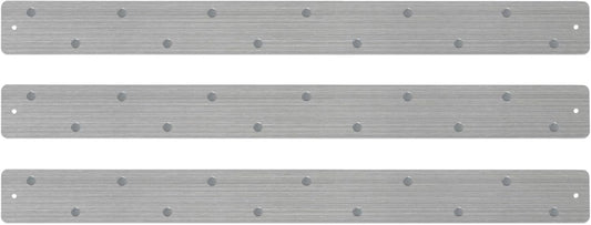 Three by Three Magnetic Strip Bulletin Board Long Wide – 12" x 3" Metal Organizer with Strong Magnets & Wall-Mounting Hardware for Home, Office, or Dorm (3 Pack) Matte White