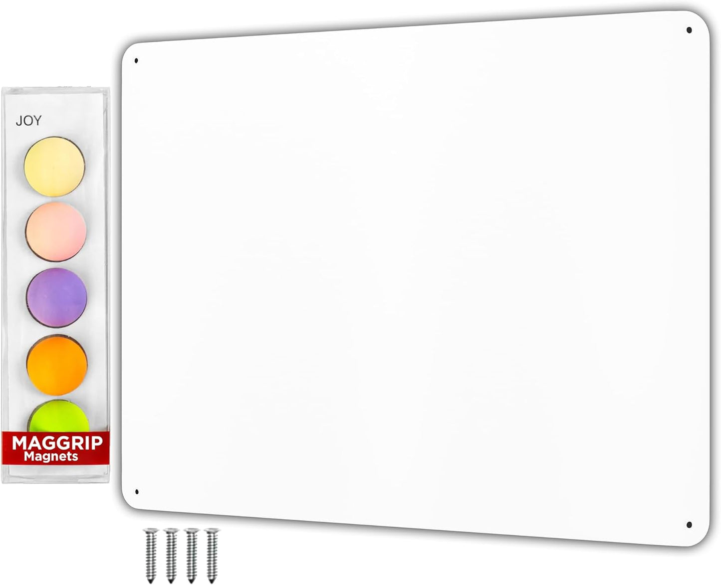 9 inches x 6.5 inches Stainless Steel Plate for Magnets, 3M Adhesive Back, Mounting Screws, Ideal for Magnetic Shelf, Spice Holders, Colorful Magnets as a Gift. Mount Anywhere! (Silver, 1 Pack)