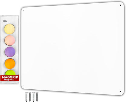9 inches x 6.5 inches Stainless Steel Plate for Magnets, 3M Adhesive Back, Mounting Screws, Ideal for Magnetic Shelf, Spice Holders, Colorful Magnets as a Gift. Mount Anywhere! (Silver, 1 Pack)