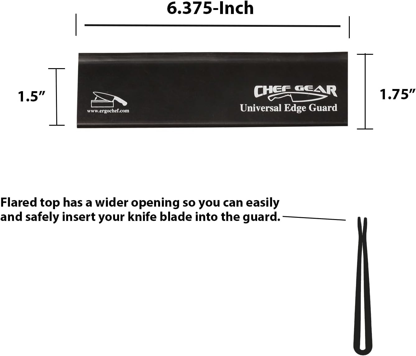 Ergo Chef Universal Knife Blade Edge Guard 8 Inch x 1.5 Inch for Knives up to 8” Blades, Durable BPA-Free Sturdy ABS Plastic, Knife Protector (Blue)