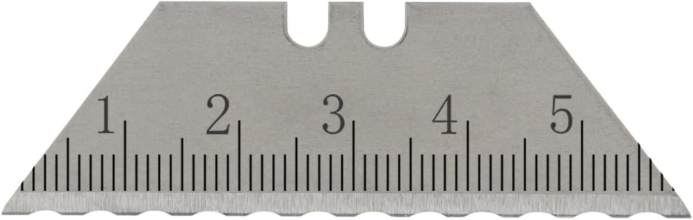 NDZ Performance Serrated Steel Blade Replacement for Utility Knife & Box Cutters, Custom Double Sided Laser Engraved Designs, Silver - Skull - 3 Pack