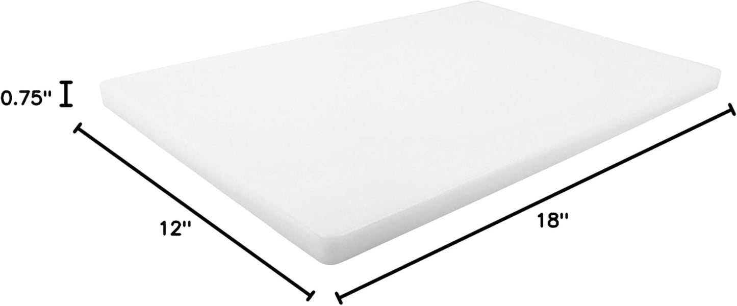 Big 30 x 18 Plastic Cutting Board - 3/4 Inch Thick for Meat, Game and Fish - Commercial Grade HDPP Poly with NSF Stamp, Weighs 13 Pounds, White