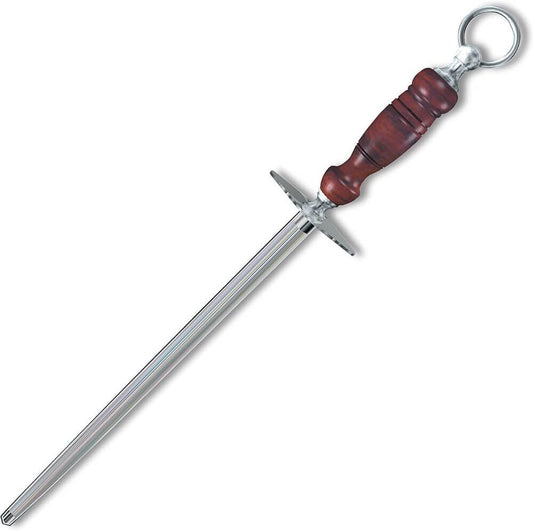 Victorinox Honing Steel 12-Inch Round Regular Cut, Dark Wood Handle