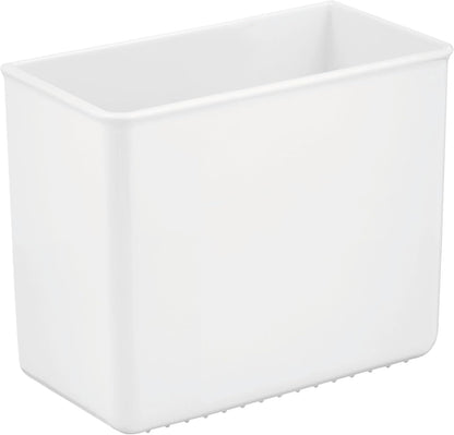 mDesign Plastic Adhesive Mount Storage Organizer Container for Kitchen or Pantry Wall Organization - Space Saving Holder for Sandwich Bags, Foil - 6" Wide - Poppon Collection - 2 Pack - White