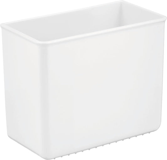 mDesign Plastic Adhesive Mount Storage Organizer Container for Kitchen or Pantry Wall Organization - Space Saving Holder for Sandwich Bags, Foil - 6" Wide - Poppon Collection - 2 Pack - White
