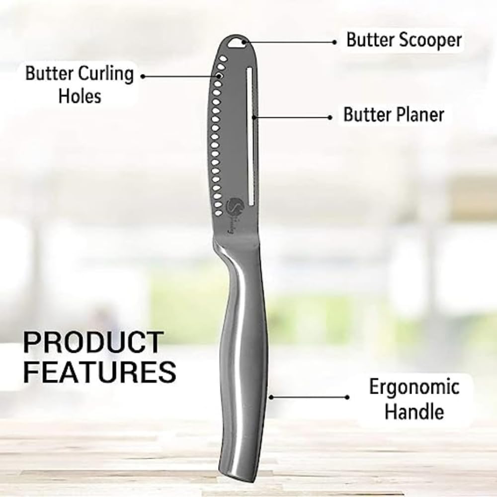 Simple preading Magic Butter Knife Spreader and Curler - Complete Your Kitchen Knives Set, Curl Your Butter with Ease 3 Different Ways