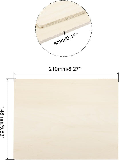 MECCANIXITY 3pcs Basswood Sheets 12 x 8 x 3/8 Inch Unfinished Wood Boards Plywood for DIY Crafts Laser Cutting with Smooth Surfaces