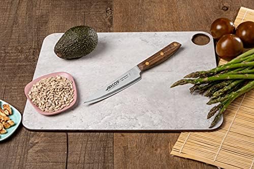Arcos Deba Knife 7 Inch Stainless Steel. Japanese Kitchen Knife for Fish, Meat and Vegetables. Ovengkol Wood Handle 100% natural FSC and 170mm Blade. Series Nordika. Color Brown.