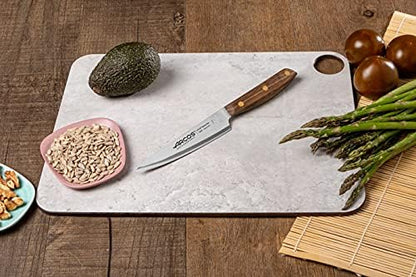 Arcos Deba Knife 7 Inch Stainless Steel. Japanese Kitchen Knife for Fish, Meat and Vegetables. Ovengkol Wood Handle 100% natural FSC and 170mm Blade. Series Nordika. Color Brown.