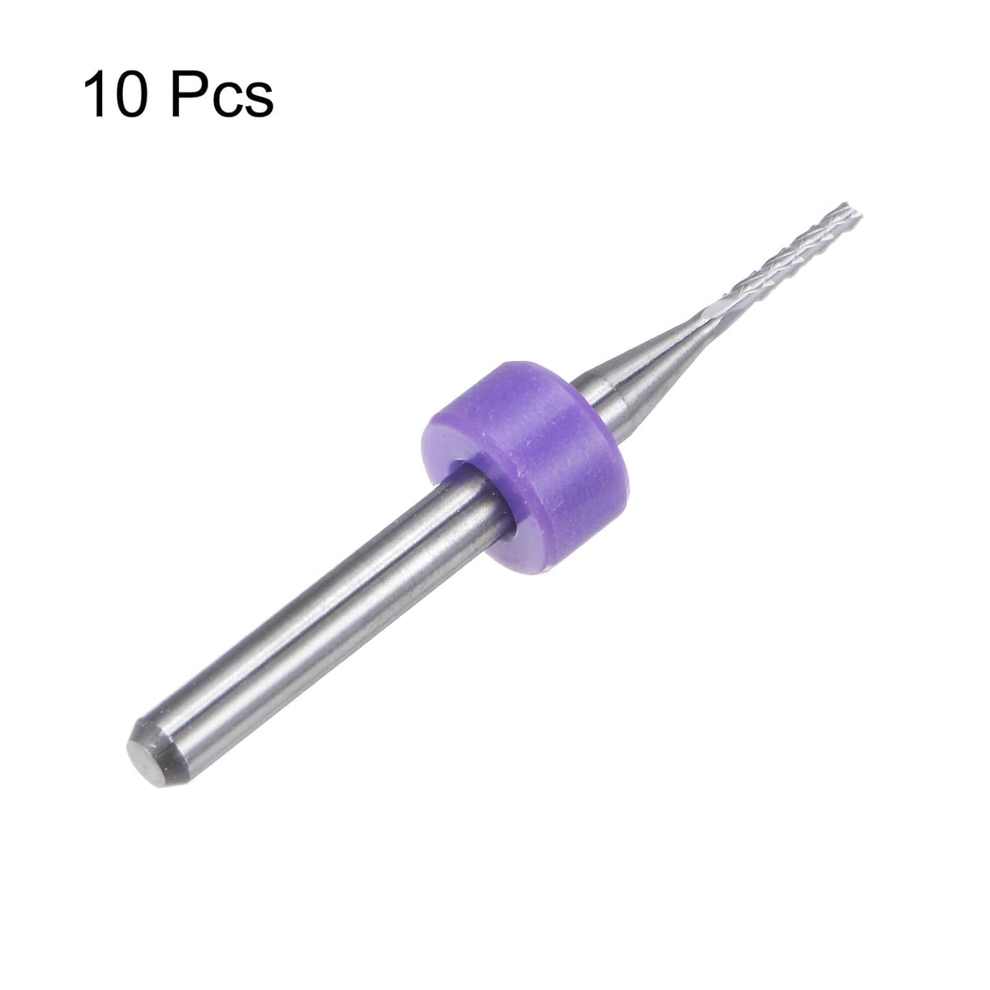 HARFINGTON 10pcs End Mill Bits 0.8mm Solid Carbide CNC Router Bits Engraving Cutter Tools for PCB Circuit Board Milling Machine Wood Carving, 1/8" Straight Shank