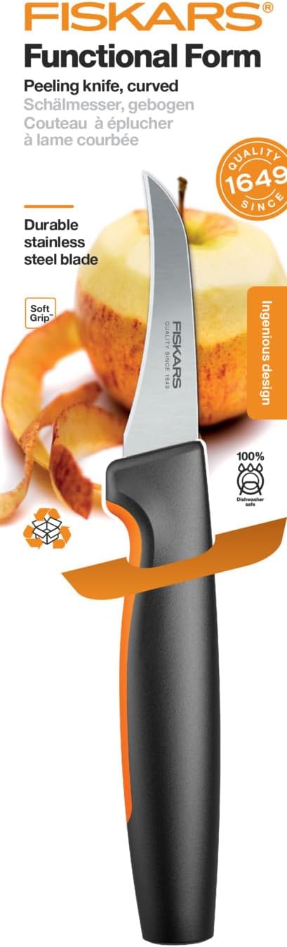 Fiskars Tomato Knife, Functional Form, Total Length: 23 cm, Japanese Stainless Steel/Plastic, 1057543