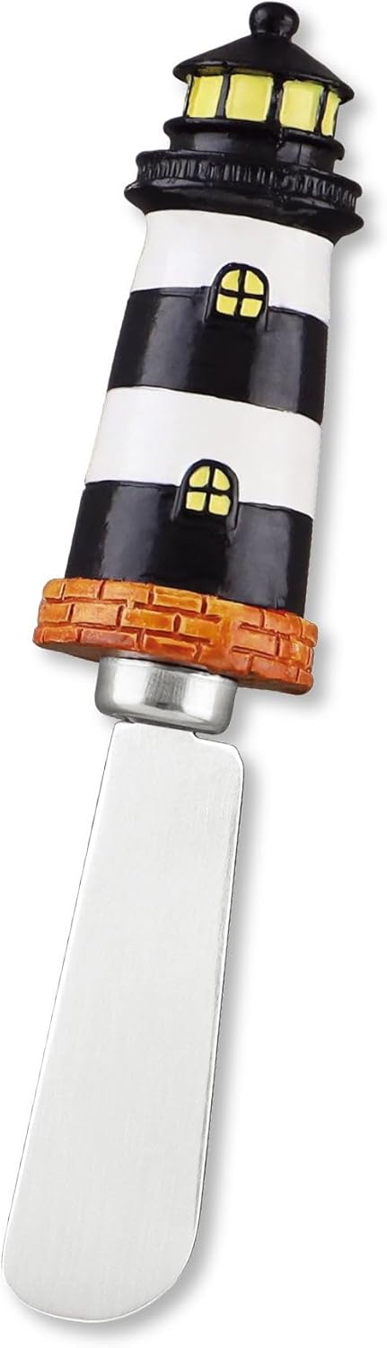 Supreme Housewares Seashell Cheese Spreaders, Hand-Painted Resin Handles with Stainless Steel Blades for Spreading Cream Cheese, Butter, and Jam, Assorted Designs, Set of 4