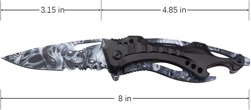 Tac-Force Folding Pocket Knife, 3.25-inch Serrated Blade, Orange Aluminum Handle, 7.75-inch Overall Length TF-705EM
