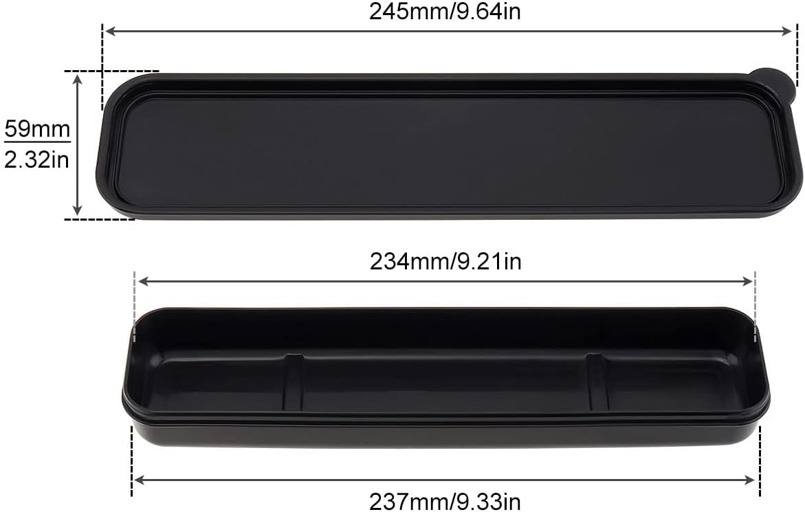 Portable Flatware Box Travel Tableware Storage Case, Simple Tableware Storage Box Case for Cutlery Kit, 9.64 x 2.32 inches (Black)