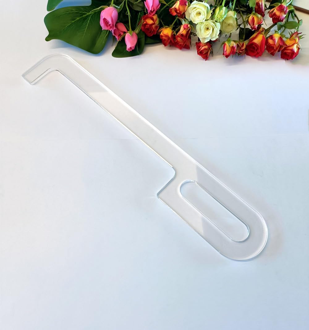 Bread Knife Handle Router Template – 15.9"x2.25" Laser-Cut Acrylic Guide for Custom Wooden Bow Knives & Handmade Kitchen Tools (15.9"x2.25")