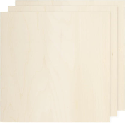 MECCANIXITY 3pcs Basswood Sheets 12 x 8 x 3/8 Inch Unfinished Wood Boards Plywood for DIY Crafts Laser Cutting with Smooth Surfaces