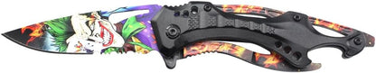 MTECH USA Folding Knife, 3.75-Inch Half-Serrated Blade, Titanium Coating, Glass Breaker, Pocket Clip
