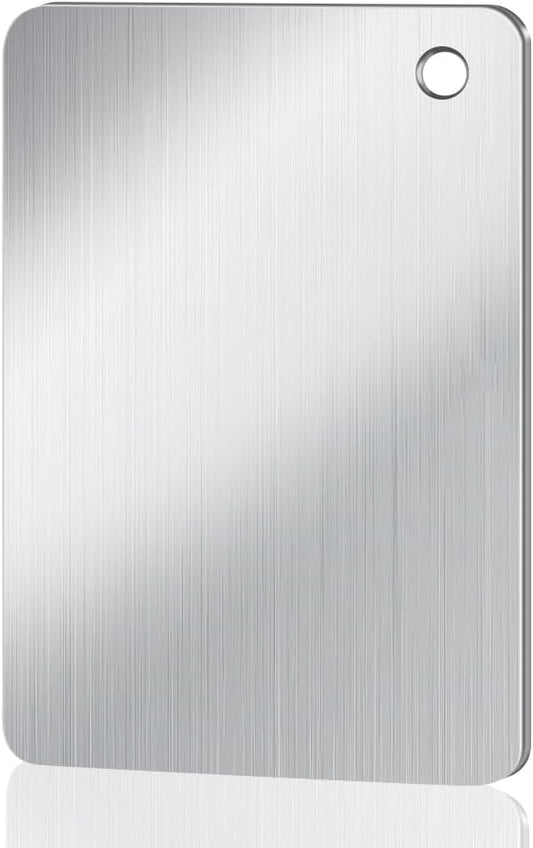 Titanium Cutting Board Set of 3 for Kitchen, Stainless Steel Double-Sided Food-Grade Cutting Boards for Meat Cheese Vegetable Fruit (S M L)