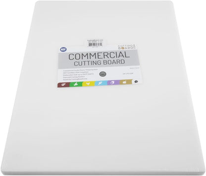 Big 30 x 18 Plastic Cutting Board - 3/4 Inch Thick for Meat, Game and Fish - Commercial Grade HDPP Poly with NSF Stamp, Weighs 13 Pounds, White
