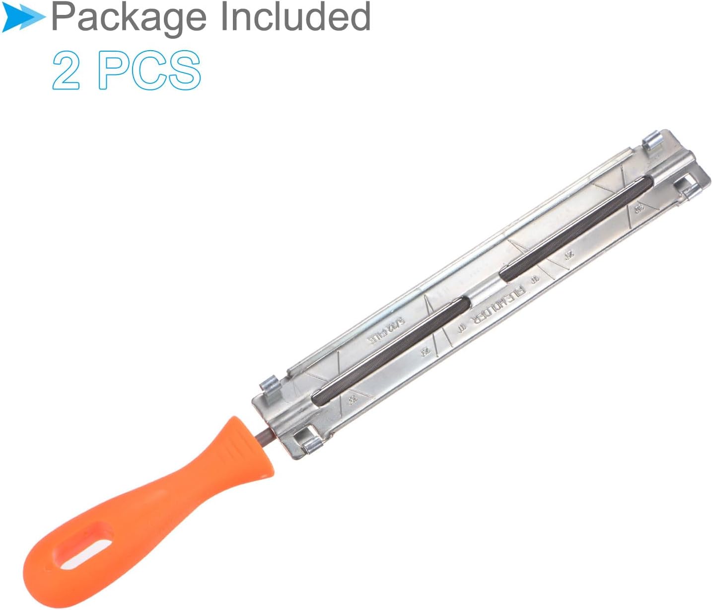 Chainsaw File Holder, 3/16" (4.8mm), Chrome Steel Round Sharpener Files with Angle Guides - (Applications: for Sharpening Chain Saws), 2pieces