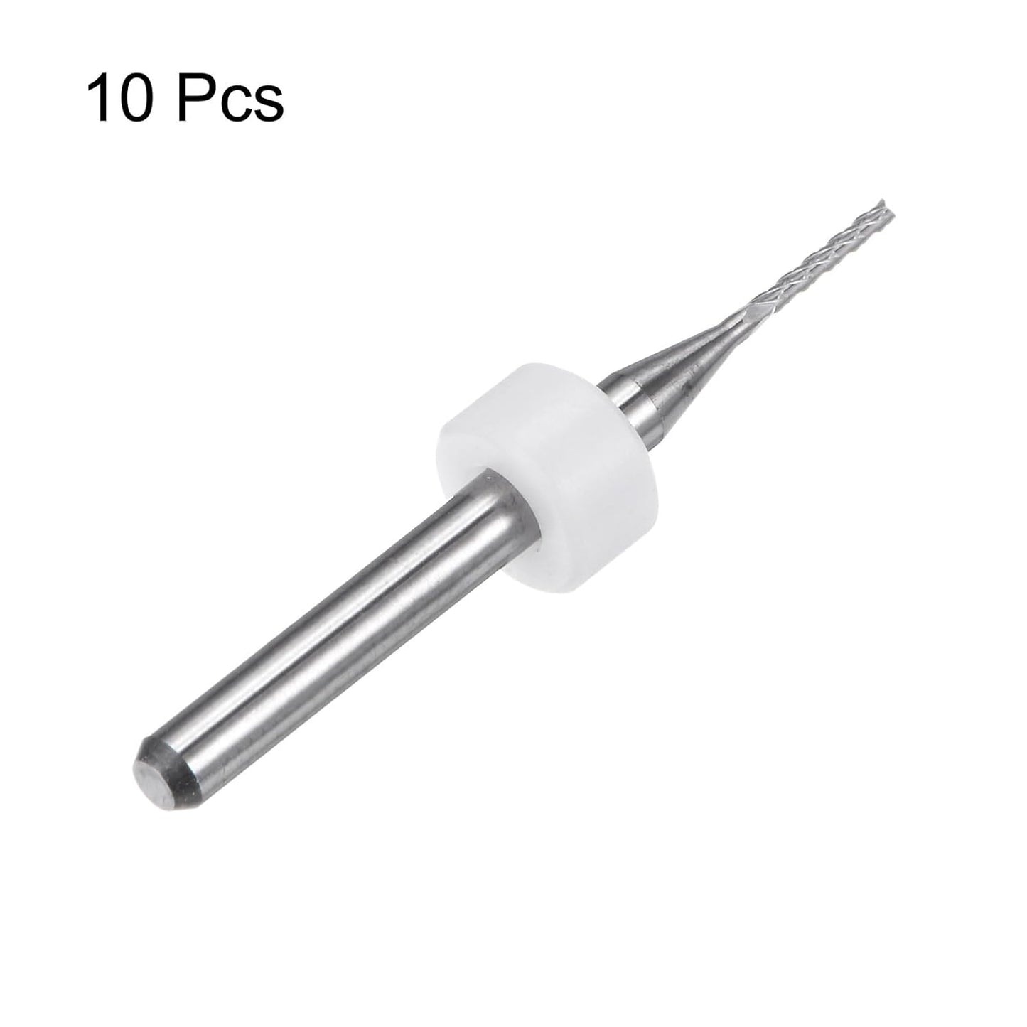 HARFINGTON 10pcs End Mill Bits 0.8mm Solid Carbide CNC Router Bits Engraving Cutter Tools for PCB Circuit Board Milling Machine Wood Carving, 1/8" Straight Shank