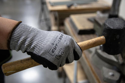 Majestic Cut-Less Korplex Glove with Sandy Nitrile Palm | 12 Pair - MED | 13 Gauge Liner, ANSI A9, Extreme Cut Resistance, Breathable, Gray/Black | for Automotive, Industrial, Manufacturing | 35-7675