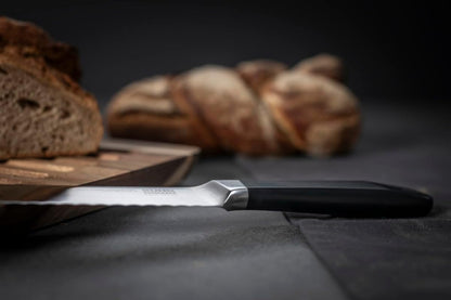 Kuhn Rikon ICED Bread Knife 7.87 Inch, Ice Hardened German Stainless Steel, Razor Sharp Titanium Coated Serrated Blade, Precision Everyday Kitchen Knife