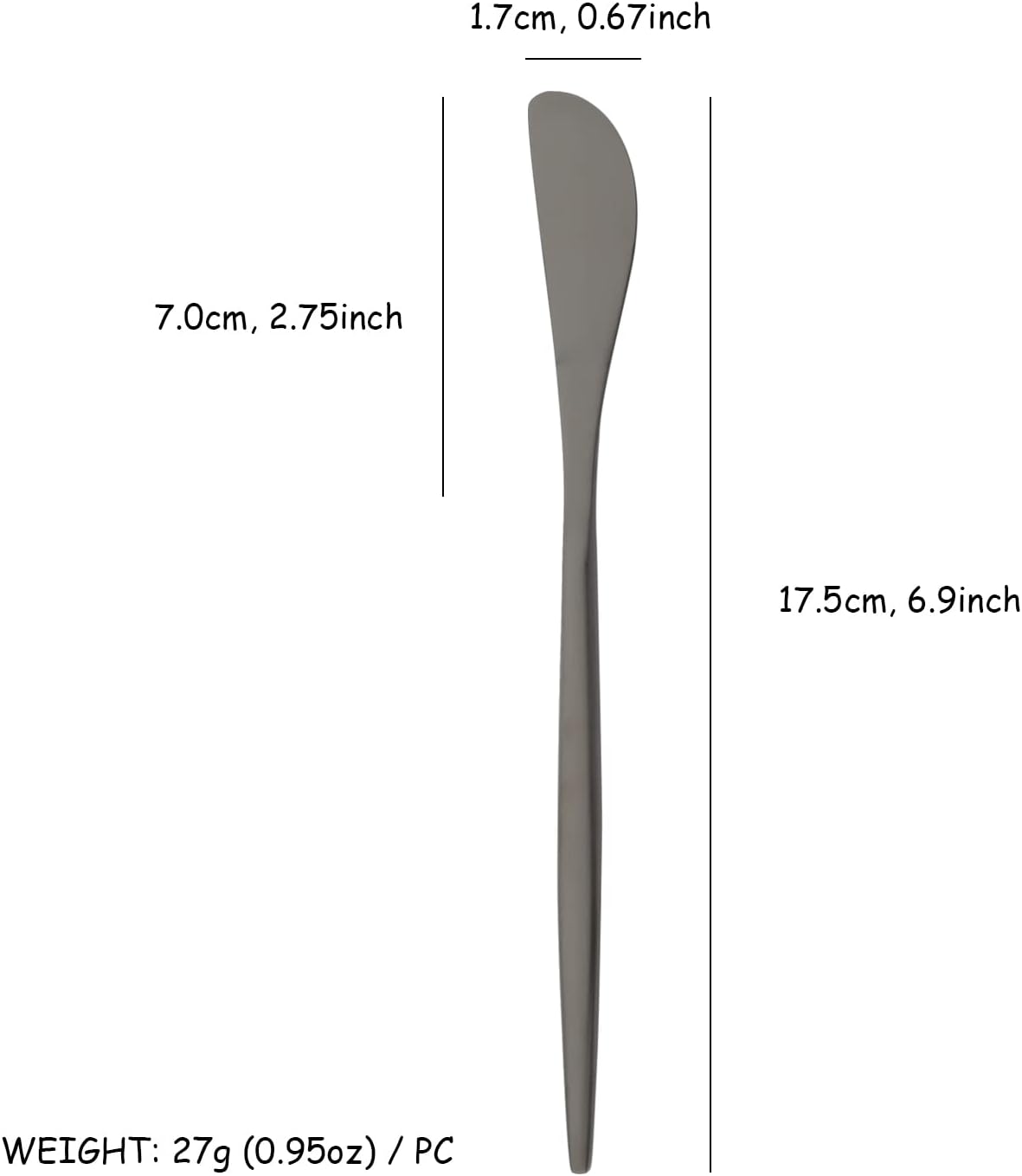 10 Pack Gold Cheese Spreader Knife, Uniturcky Stainless Steel Butter Spreader, 6.9 inches, Condiment Knives for Peanut Sandwich Cream Breakfast Dessert, Matte Serving Utensils