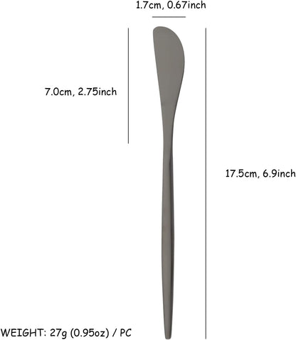 10 Pack Gold Cheese Spreader Knife, Uniturcky Stainless Steel Butter Spreader, 6.9 inches, Condiment Knives for Peanut Sandwich Cream Breakfast Dessert, Matte Serving Utensils