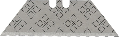NDZ Performance Serrated Steel Blade Replacement for Utility Knife & Box Cutters, Custom Double Sided Laser Engraved Designs, Silver - Skull - 3 Pack