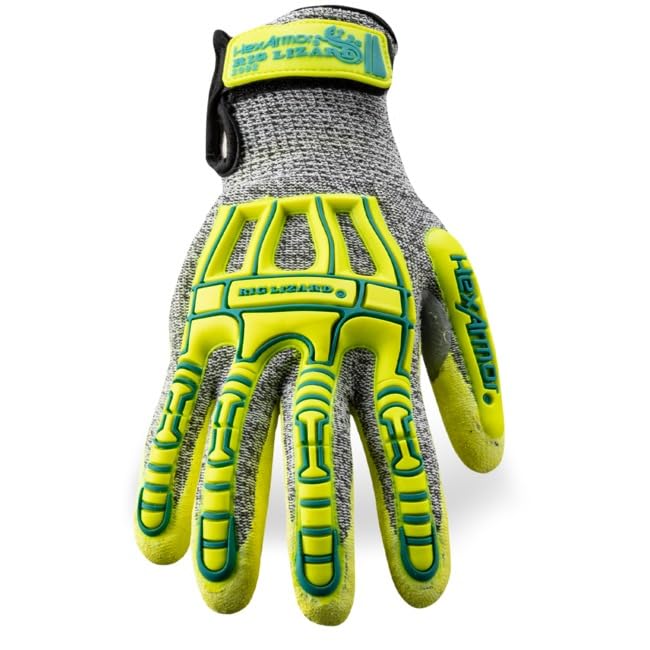 HexArmor Cut-Resistant Impact Protection PU Palm Work Gloves | Rig Lizard® Series 2095 | Large