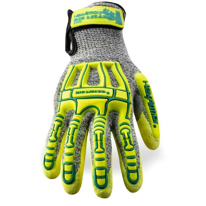 HexArmor Cut-Resistant Impact Protection PU Palm Work Gloves | Rig Lizard® Series 2095 | Large