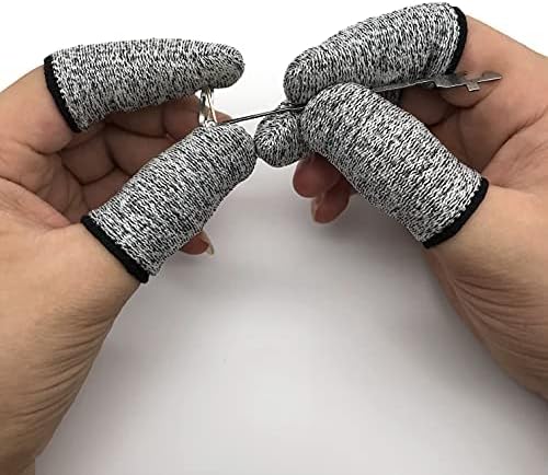12 PCS Cut Resistant Finger Cots Protector Finger Sleeve Protectors Reusable Finger Guards Finger Covers Protection Cots for Kitchen,Work, Sculpture, Anti-Slip, Reusable,Gloves Life Extender