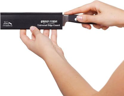 Ergo Chef Universal Knife Blade Edge Guard 8 Inch x 1.5 Inch for Knives up to 8” Blades, Durable BPA-Free Sturdy ABS Plastic, Knife Protector (Blue)